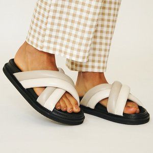 Alias Mae Pamela padded flat slides - sz 38/ 7-7.5